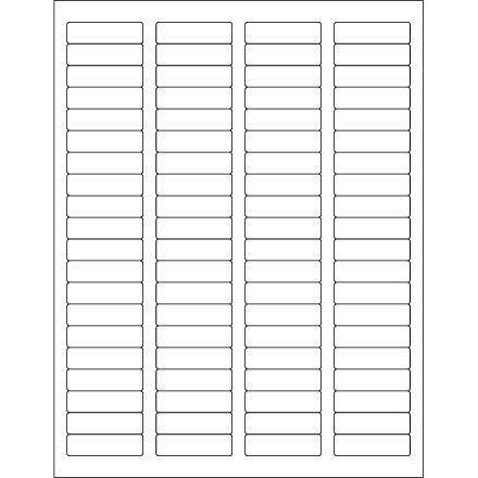 1 <span class='fraction'>3/4</span> x 1/2" White Rectangle Laser Labels - 25 Sheet Pack