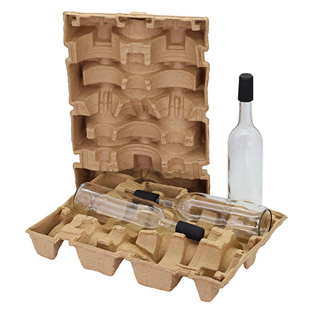 3, 6 or 9 Wine Bottle Pulp Shipper Trays